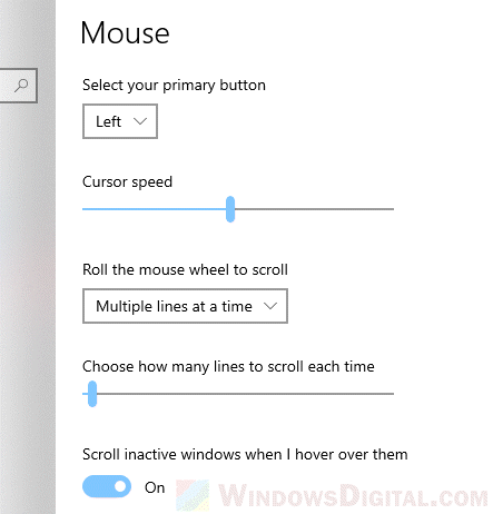 Change mouse DPI sensitivity cursor speed Windows 10