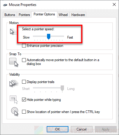 Change mouse DPI settings in Windows 10