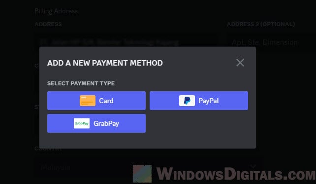 Changing Discord payment methods