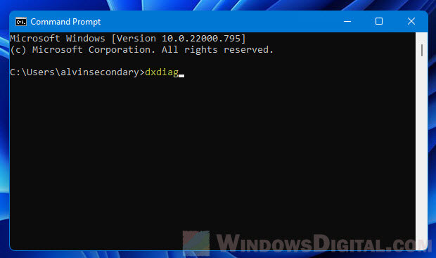 Check DirectX Version Windows 11 CMD