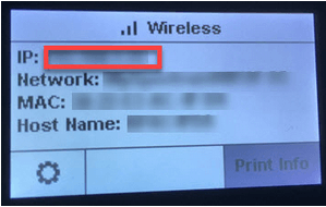 Check IP address of Printer