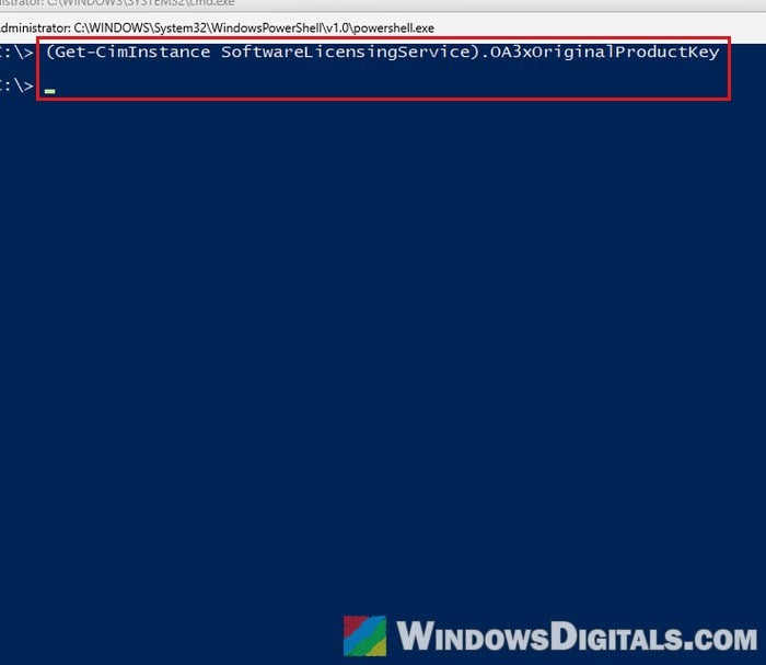 Check OEM product key in firmware PowerShell Windows 11