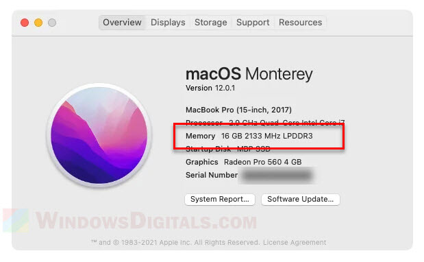 Check RAM specs in macOS