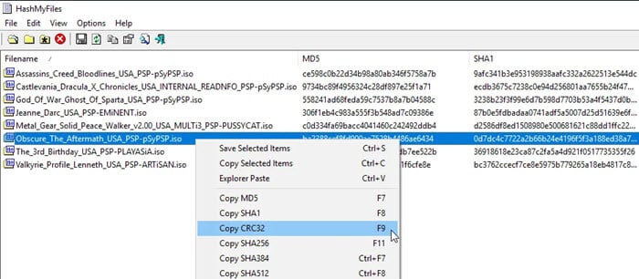 Check file integrity with hash values