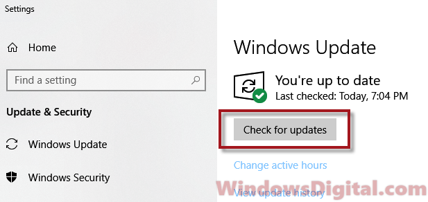 Check for Windows Update