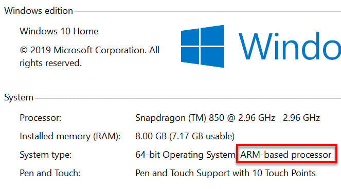 Check if Windows 11 is ARM or 64 bit