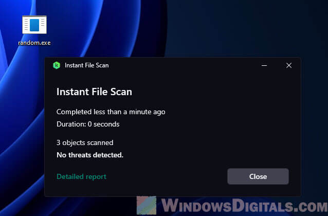 Check if an exe file is safe using antivirus