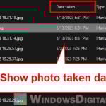 Check photo taken date Windows 11