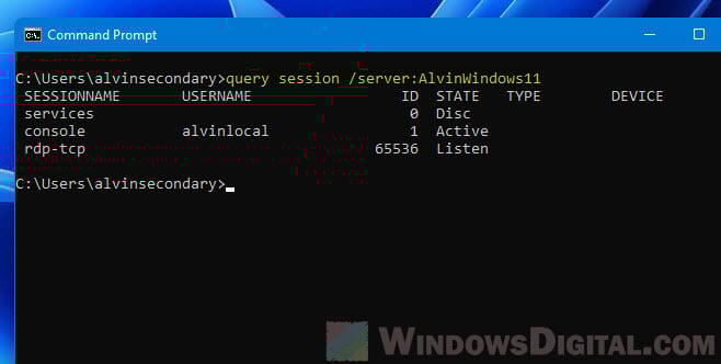 Check who is logged in Windows 11 remotely