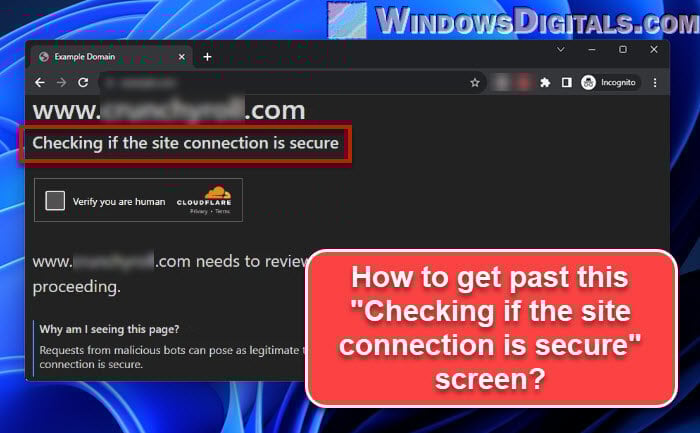 Checking if the site connection is secure Stuck