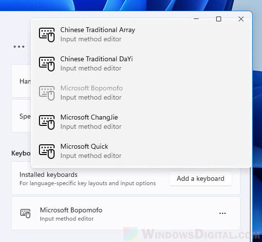 Chinese Traditional Taiwan Input Method Windows 11