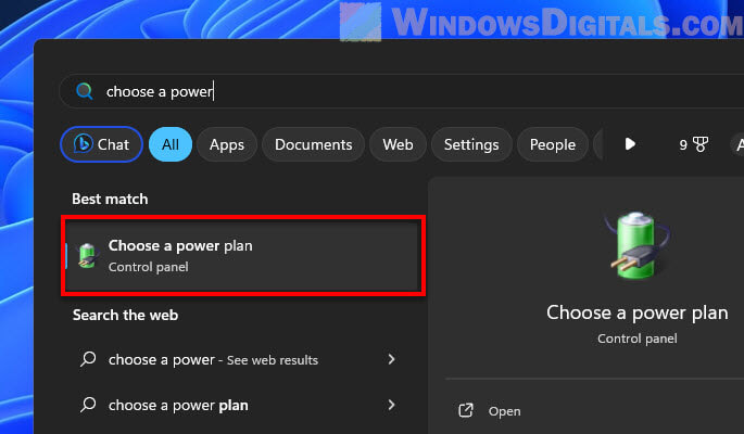 Choose a power plan in Windows 11