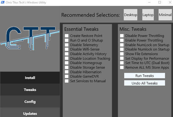 Chris Titus Windows Utility