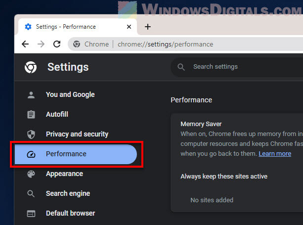 Chrome Performance Settings