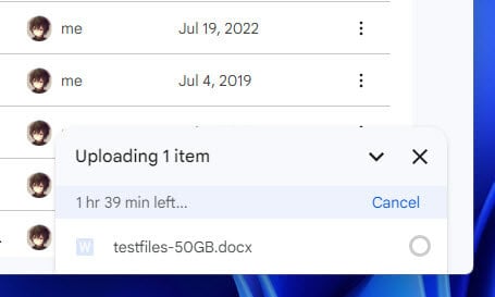 Chrome max file upload size