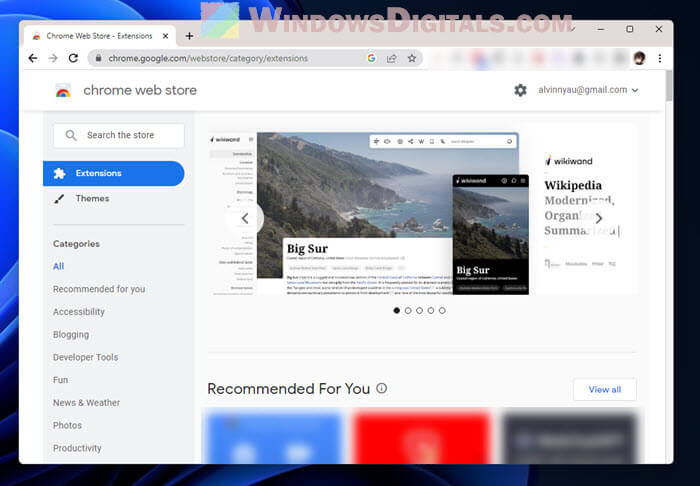 Chrome web store