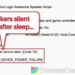 "Cirrus Logic Awesome Speaker Amps" Code 10, No Sound From Laptop Speakers