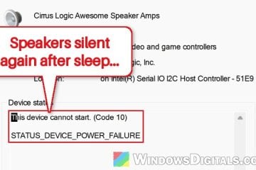"Cirrus Logic Awesome Speaker Amps" Code 10, No Sound From Laptop Speakers