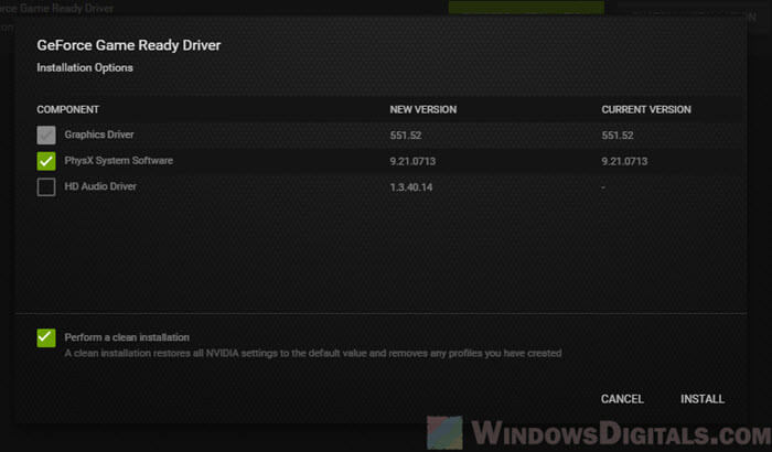 Clean install NVIDIA GeForce Driver