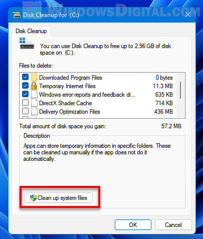 Clean up system files Windows 11
