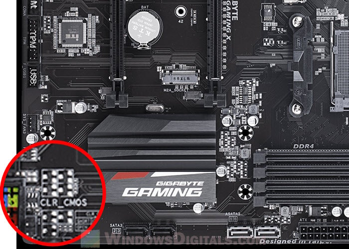 Clear CMOS without removing battery