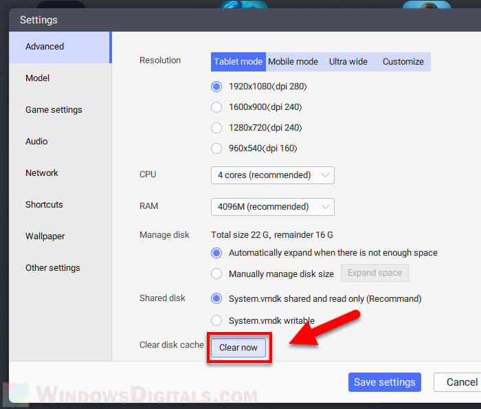 Clear disk cache LDPlayer