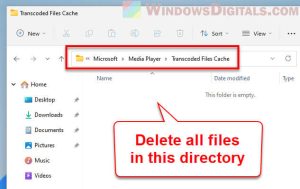 how to clear media player history in windows 11