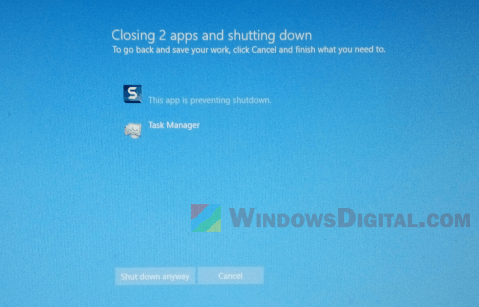 Closing 1 App and Shutting Down Windows 11/10