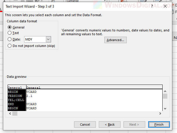 Column data format VCF