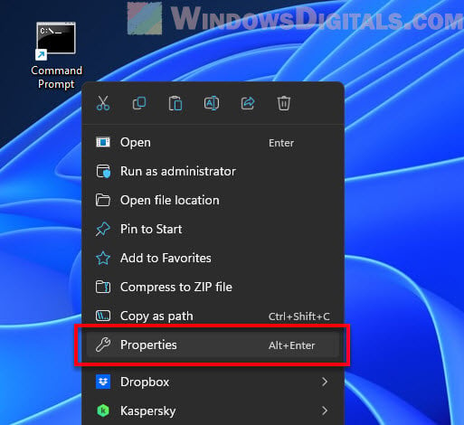 Command Prompt Properties Windows 11