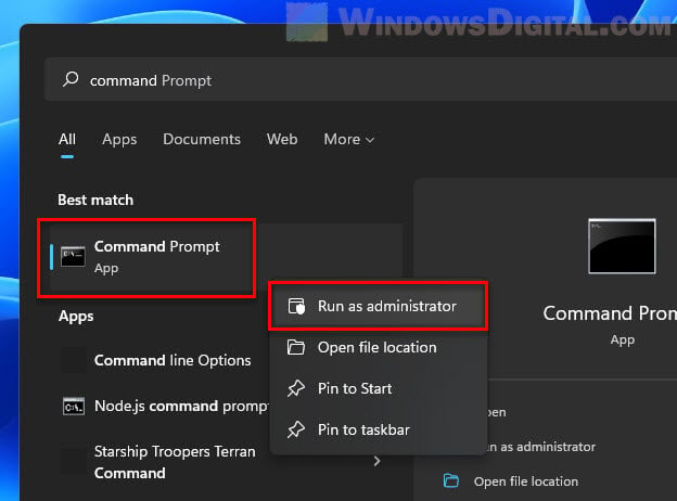 Command Prompt Run as Administrator