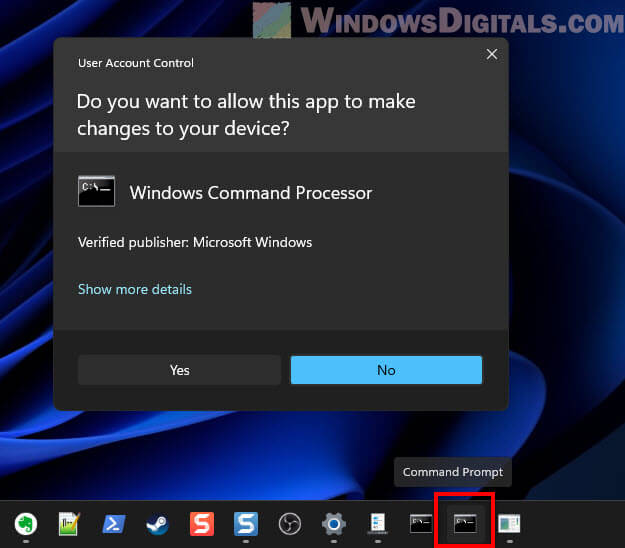 Command Prompt administrator Pin to taskbar