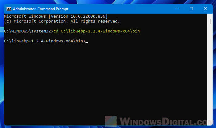 Command Prompt convert WebP Windows 11