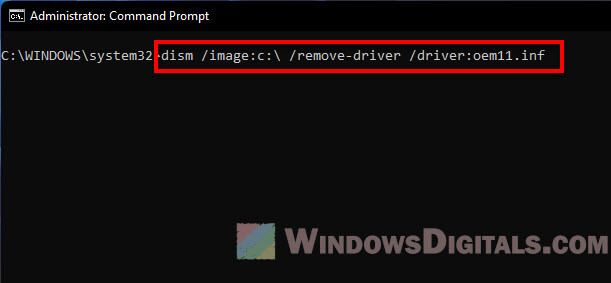 Completely uninstall a specific driver Windows 11 CMD