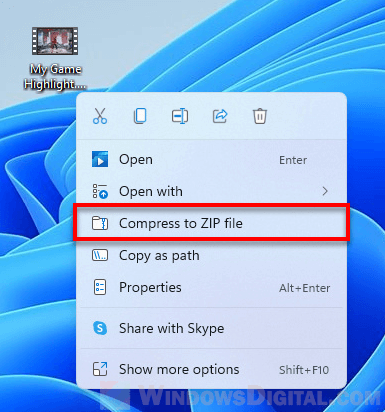 Compress video file Windows 11