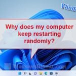 Computer Restarts Randomly Windows 11