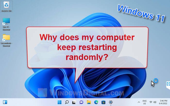 Computer Restarts Randomly Windows 11