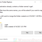 Confirm Folder Replace Windows 10