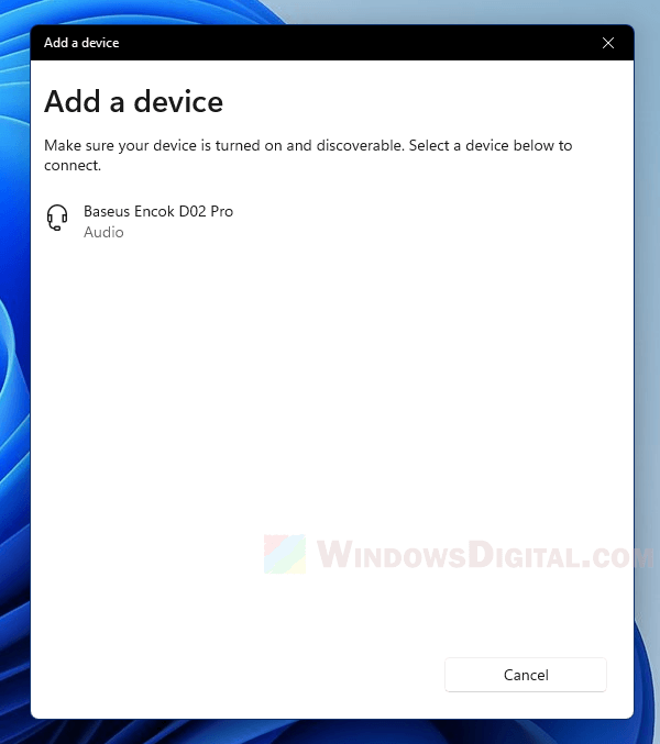 Connect Bluetooth headset to Windows 11 PC