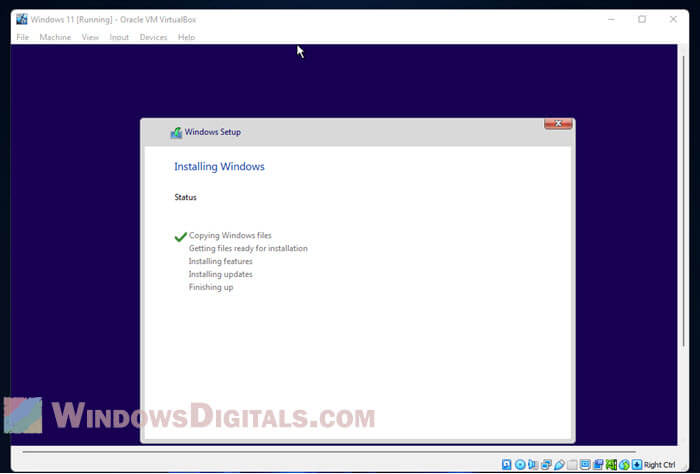 Continue install Windows 11 on VirtualBox
