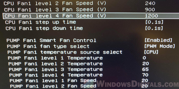 Control motherboard fan speed on BIOS UEFI