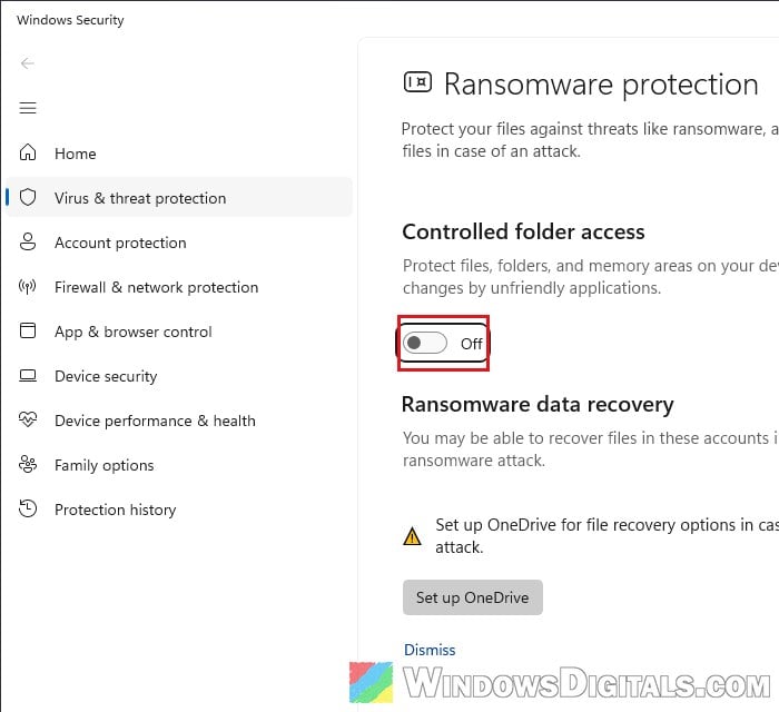 Controlled folder access ransomware protection Windows Security Windows 11