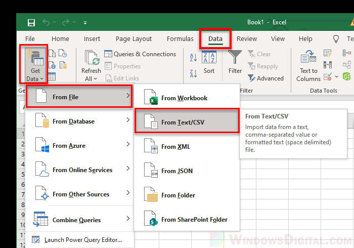 Convert CSV TXT to Excel