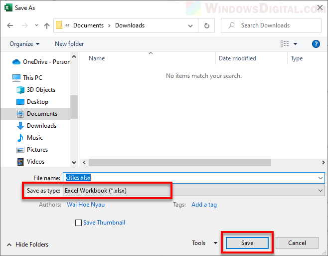 Convert CSV to Excel in Windows 11