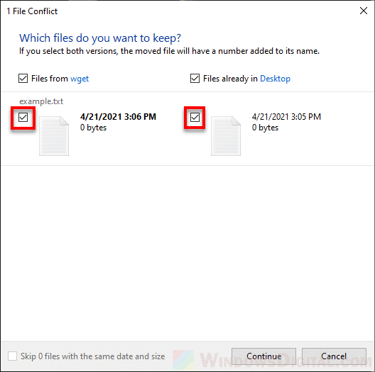 Copy But Keep Both Files Windows 10