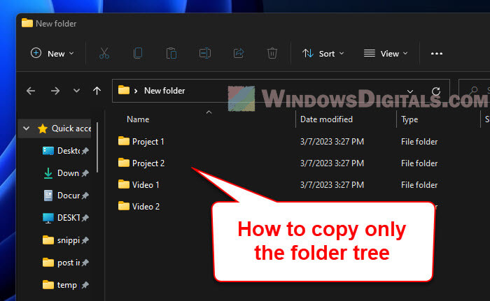 Copy Folder Structure Without Files Windows 11 10