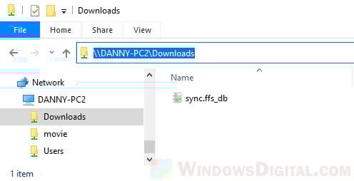 Copy full path of a network folder in Windows 10