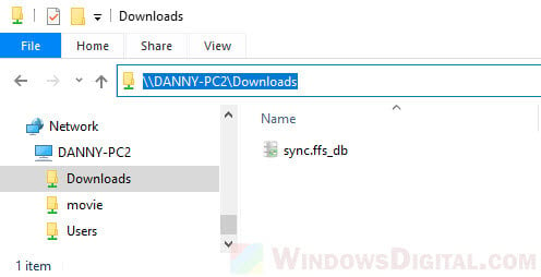 Copy full path of a network folder in Windows 10