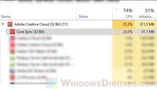 CoreSync.exe High CPU Memory Usage