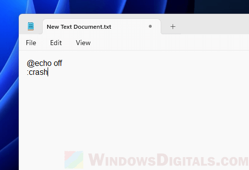 Crash Windows 11 CMD command